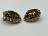 Vintage Elegant Rhinestone JULIANA? Clipon EARRINGS 1"