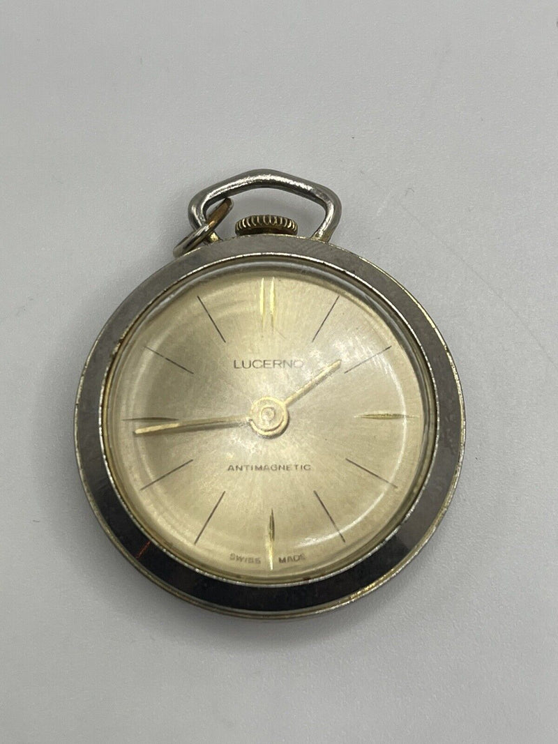 Vintage Lucerno Wind Up Pocket watch ~Works~