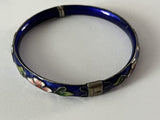 Vintage Cloisonne Enamel Floral Bangle Hinged Bracelet Lot Of 7