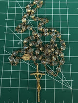 Rosary Capped Crystal Beads Crucifix Religious Vintage~ High-end~