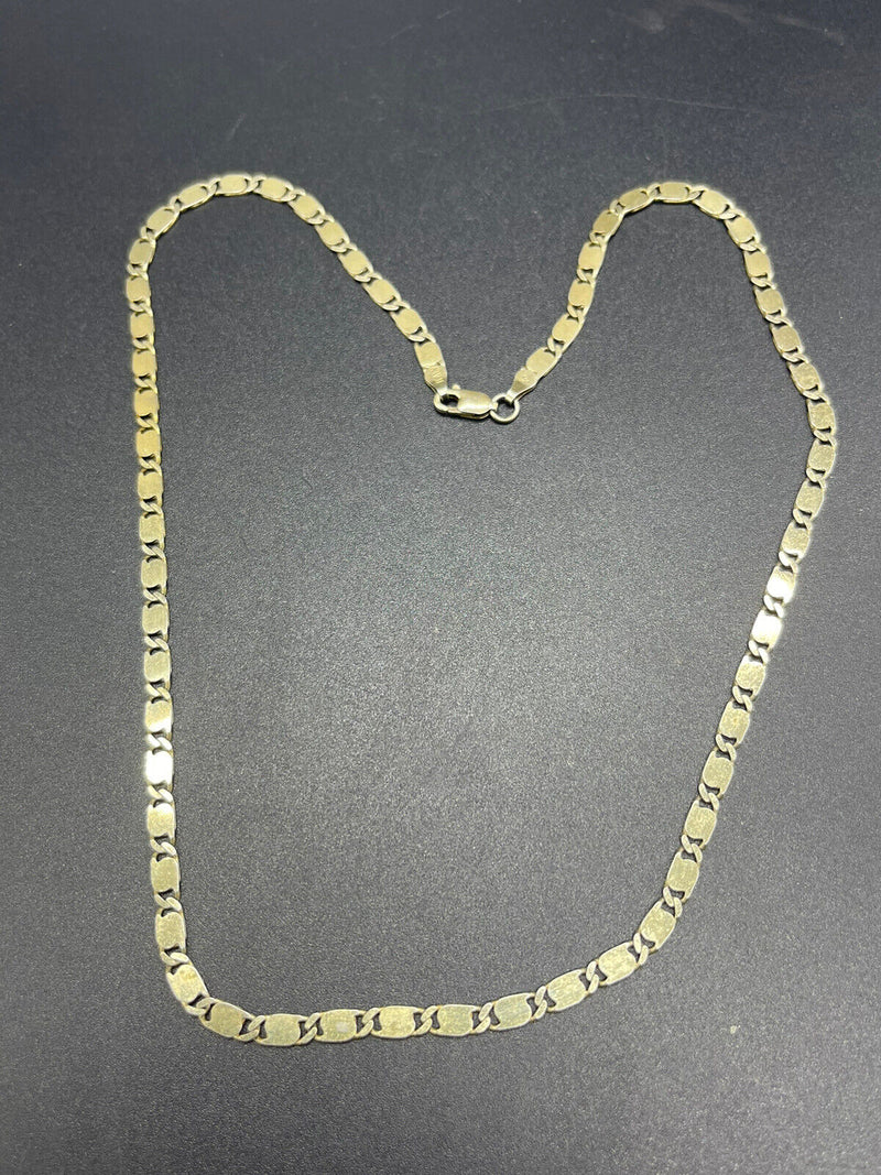 925 Sterling Silver Gold Plated 3mm Valentino Chain Necklace  18”