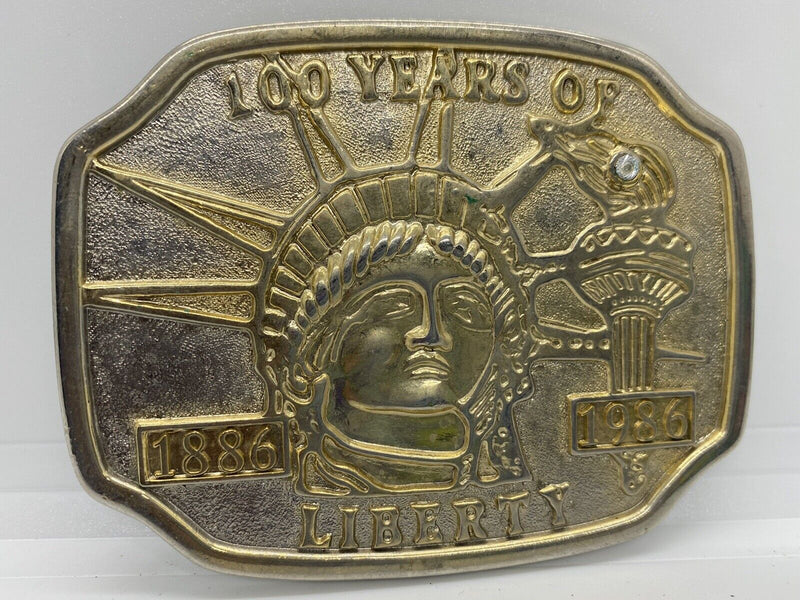 VINTAGE STATUE OF LIBERTY BELT BUCKLE 100 YEARS OF LIBERTY 1884 1984