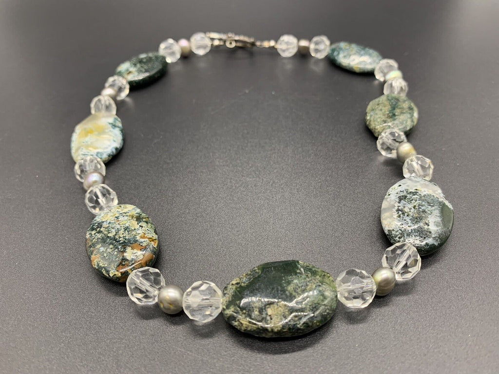 Polished & Cut Polychrome Jasper Necklace, Desert Jasper, unique design & clasp
