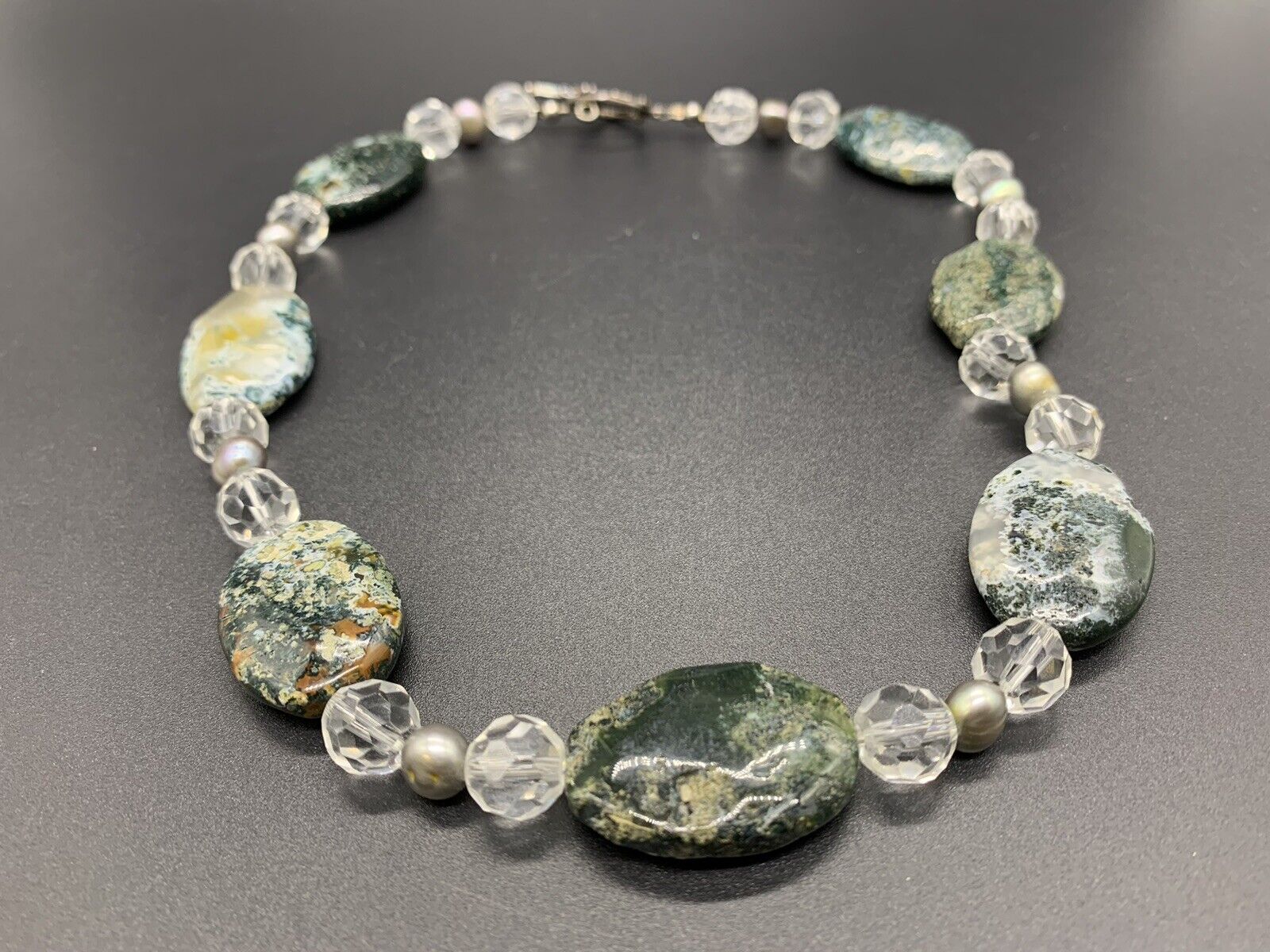 Polished & Cut Polychrome Jasper Necklace, Desert Jasper, unique design & clasp