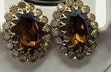 Vintage Elegant Rhinestone JULIANA? Clipon EARRINGS 1"