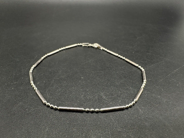 Unisex Sterling Silver 925 Bead Bracelet 7.5” 2Gs
