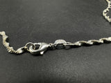 Silver Delicate Twisted Rope Necklace 20” In 4Gs