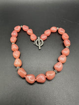 Vintage Beaded Coral Colored Acrylic Necklace 16”