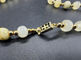 Stunning Agate Stone Gold Plated Bead Necklace 28" Long