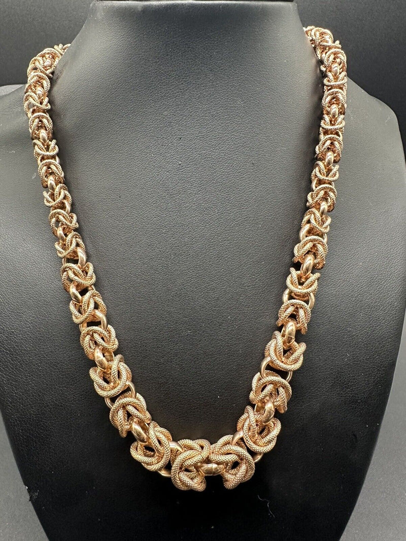 Vintage Bronze Dyadema single strand clasp Byzantine NECKLACE from Italy