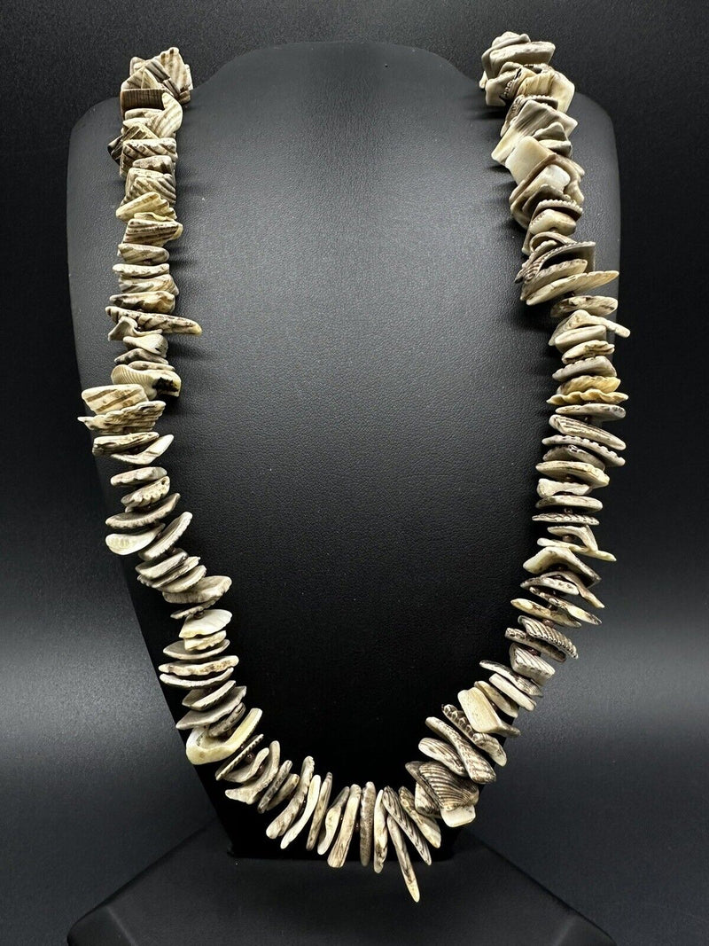 Vtg Sea Shell Necklace Lobster Clasp 24”