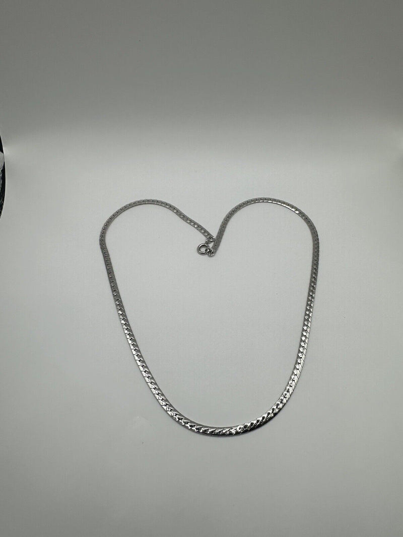 Italy 925 Sterling Silver Flat Chain Necklace 18” 12Gs
