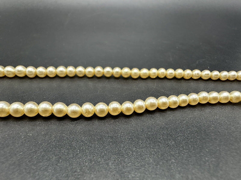 Vintage Necklace Faux Pearl Graduated Hand-tied-on 17”