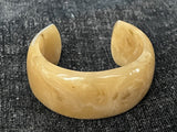 Swirl Beige White Brown Lucite Resin Cuff Bracelet 7”