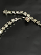 Kramer of New York Vintage Necklace Clear Crystal Rhinestone Choker Signed