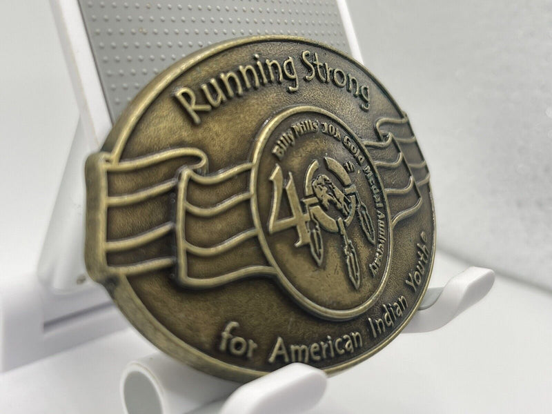 1964 Billy Mills Olympic RUNNING STRONG for AMERICAN INDIAN YOUTH Belt Buckle