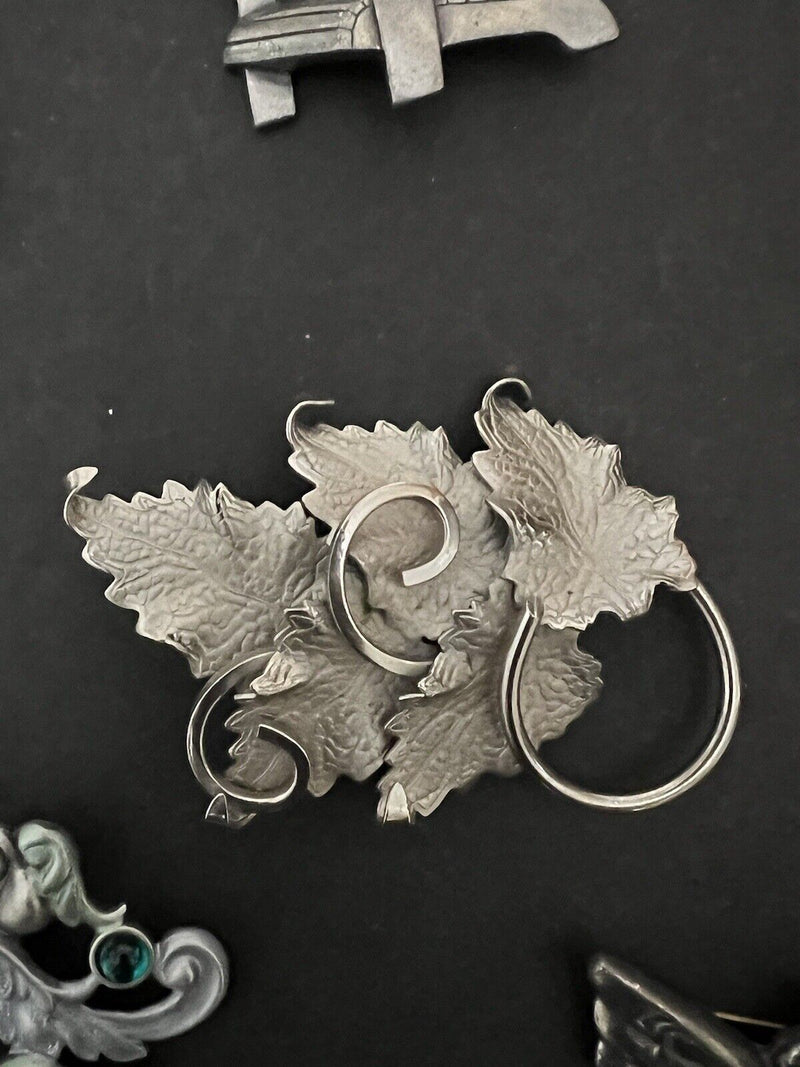 VINTAGE to Now Lot of 5 PEWTER BROOCHES