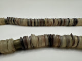 Natural Shell Heishi Trade Bead Bohemian Style Barrel Clasp Necklace 16”