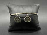 Sterling Silver Tone Bracelet “L" Initial And Cross 12Gs