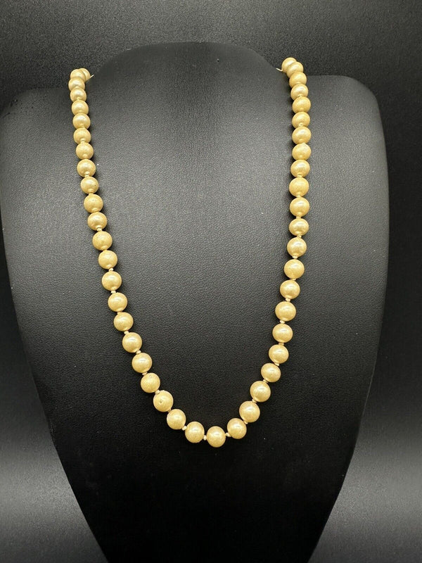 Vintage Necklace Faux Pearl Graduated Hand-tied Retro Estate Classic 15”