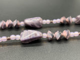 Vintage Art Deco Lavender Beaded Stone Necklace 70Gs 24”
