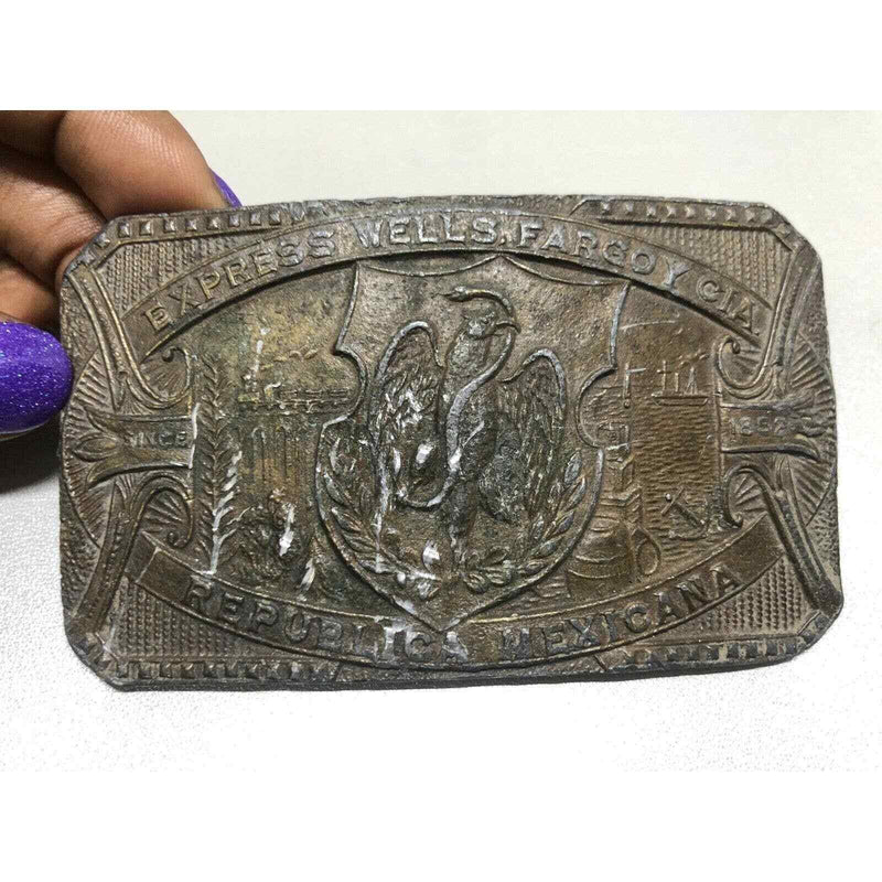 Express Wells Fargoy CIA Lewis Belt Buckle Republic Mexicana