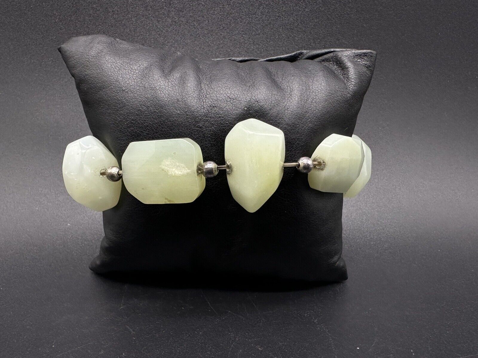 Sterling Silver Elastic Serpentine Beaded Bracelet 7.25”