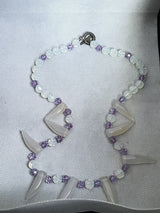 Faceted CRYSTAL Bead Quartz Statement Necklace 21” Long