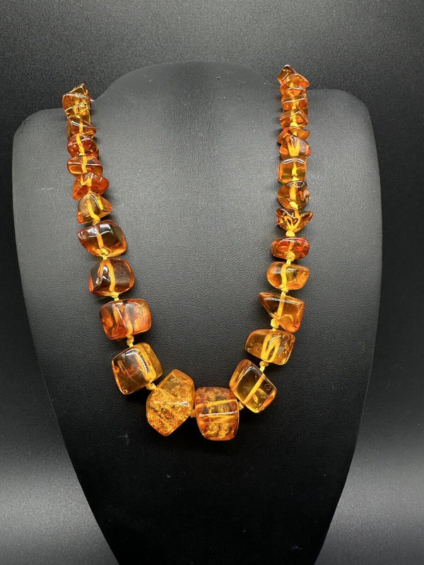 Genuine Graduated BALTIC AMBER Necklace 20 in 25Gs