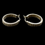 Sterling Silver 925 Diamond Hoop Earrings 7.24g