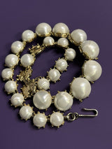 Vintage Trifari Choker Collar Necklace Half Pearl Cabochon ~Repair~Missing Stone