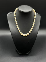 Vintage Vendome High Quality Knotted faux pearls Rhinestones clasp 16”