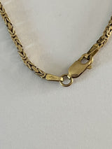 Solid 14K(585) Yellow Gold 23" inch Box Style Byzantine Chain Necklace 14grams