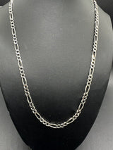 925 Sterling Silver Figaro Necklace 18”