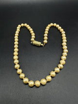 Vintage Necklace Faux Pearl Graduated Hand-tied Retro Estate Classic 15”