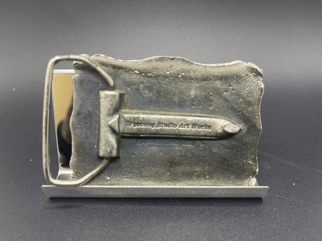 VTG JACK DANIEL'S No 7 Belt Buckle - Wyoming Studio Art Works - James Lind 1973