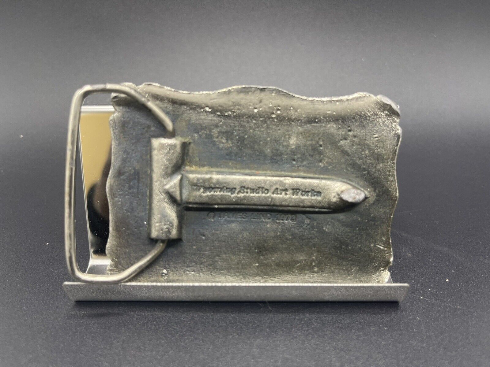VTG JACK DANIEL'S No 7 Belt Buckle - Wyoming Studio Art Works - James Lind 1973