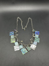 Abalone Shell Gemstone Sterling Silver Jewelry Necklace 22”