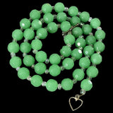 Green Aventurine Round Gemstone Beads Necklace 22" Long