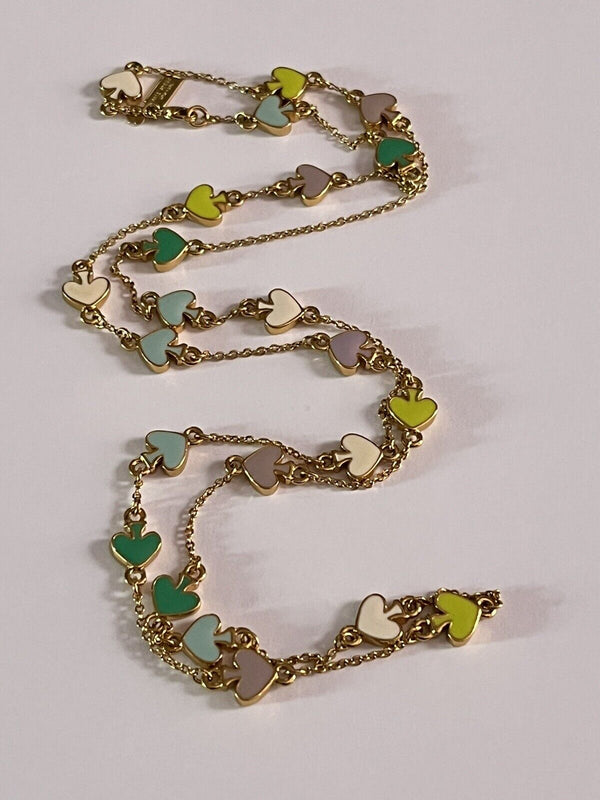Kate Spade NY  Gold Tone Spades Enamel Necklace~ Beautiful! 32” long