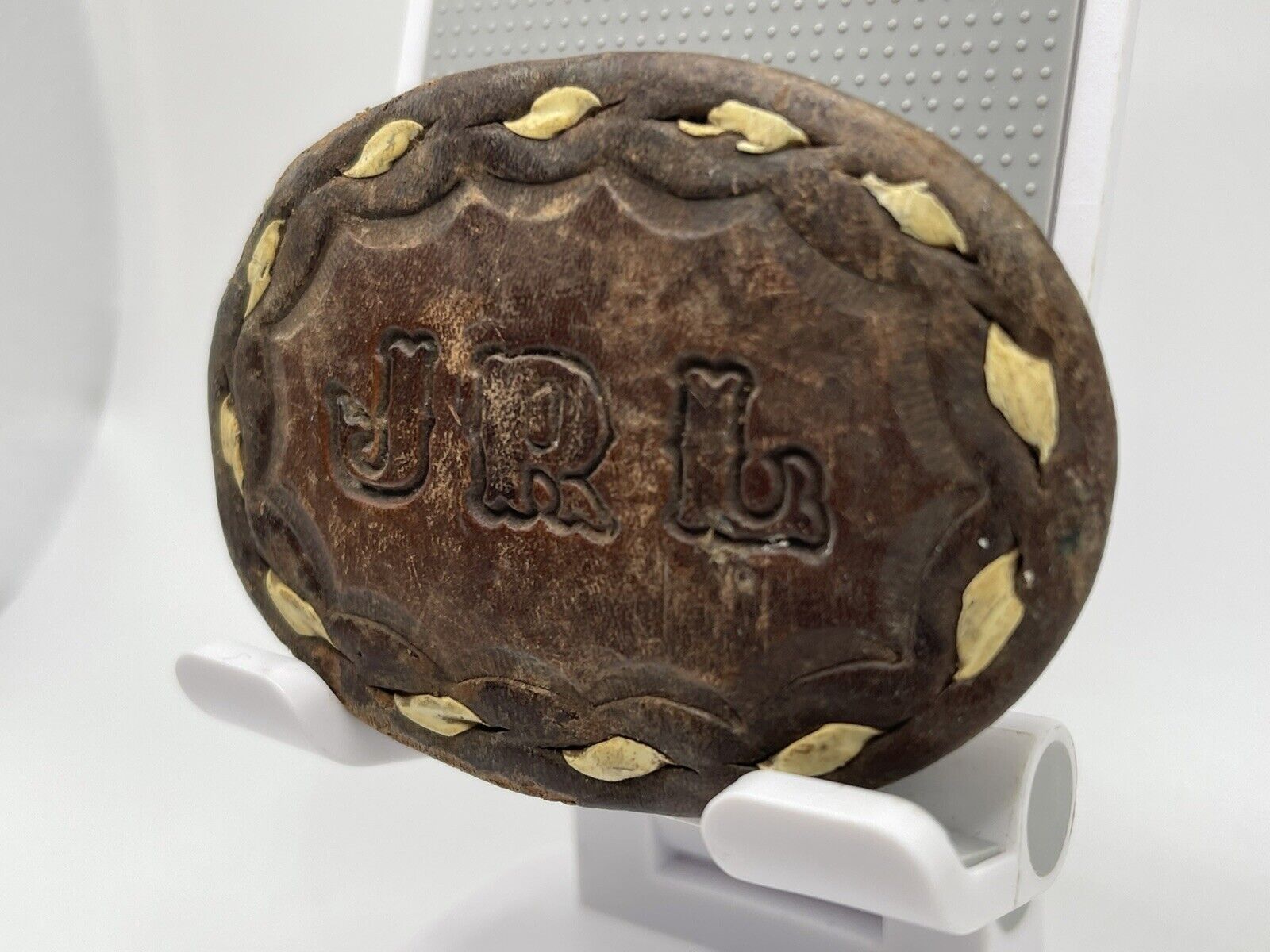 Vintage Leather J.R.L Belt Buckle