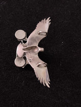 925 Sterling Silver  Eagle Motorcycle Pendant  8.2grams ~1.75”