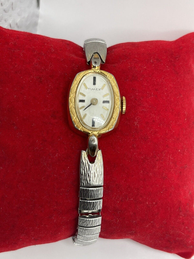 Vintage Timex Women’s Watch Gold & Silver Tone ~ Works~