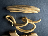 Vintage Signed Brush Gold Large Brooch  Jewelry Lot Of 4pcs