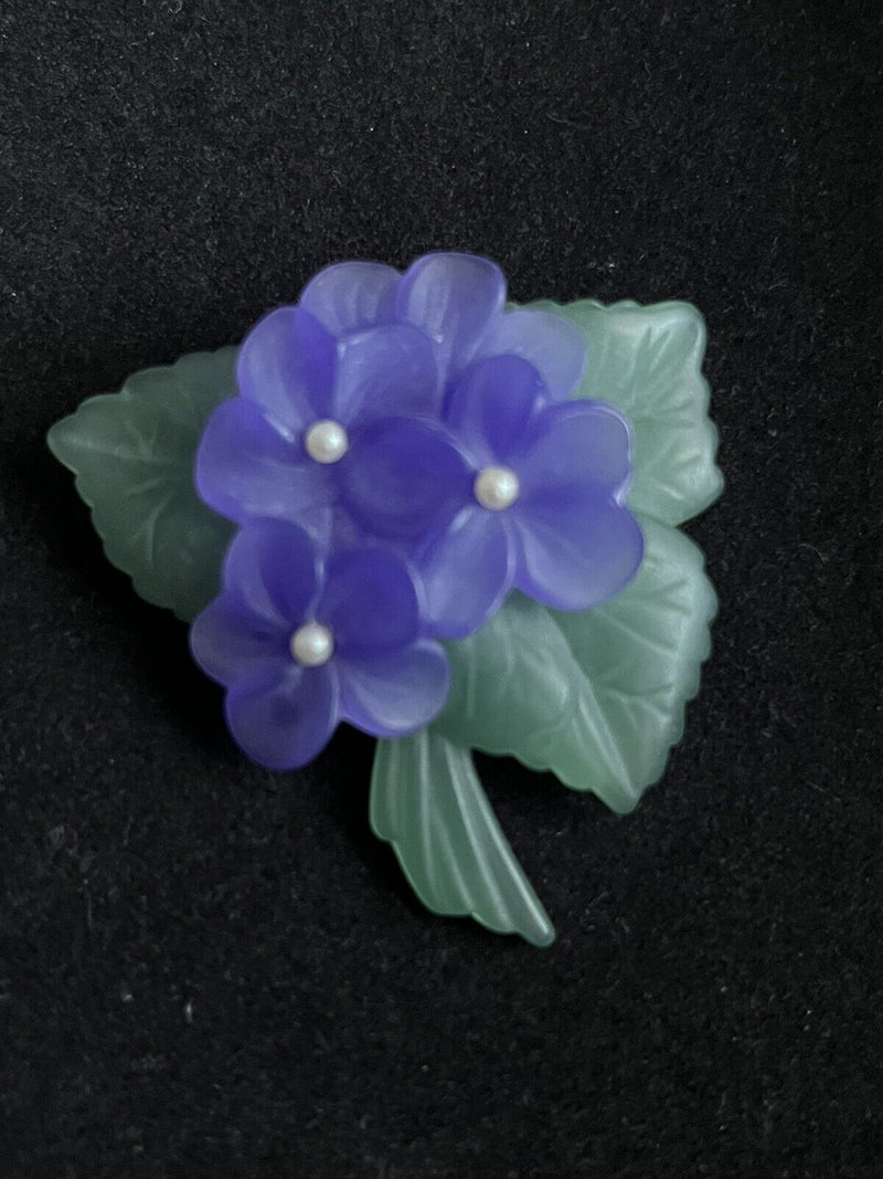 Vintage Avon Signed "Sweet Violets" Brooch Pin 1.75”