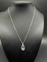 925 Solid Sterling Silver Ice Pendant Necklace 18" 3Gs