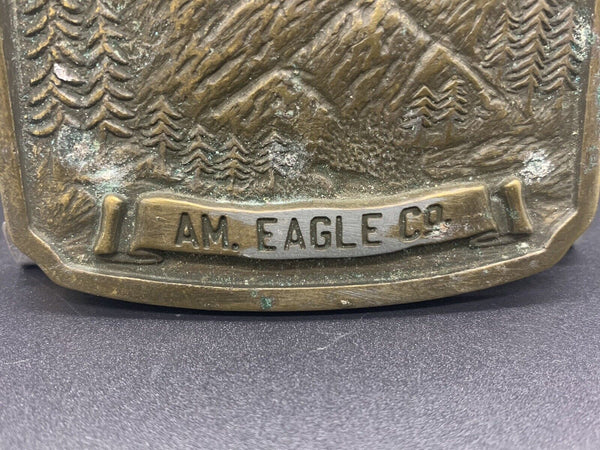 AM. EAGLE CO. OLD  BRASS BELT BUCKLE