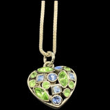 925 Sterling Silver Stone Heart Pendant Necklace 8Gs 18 Inches