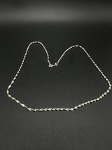 Silver Delicate Twisted Rope Necklace 20” In 4Gs
