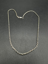 ROPE CHAIN STERLING SILVER ITALIAN NECKLACE 1mm 14"